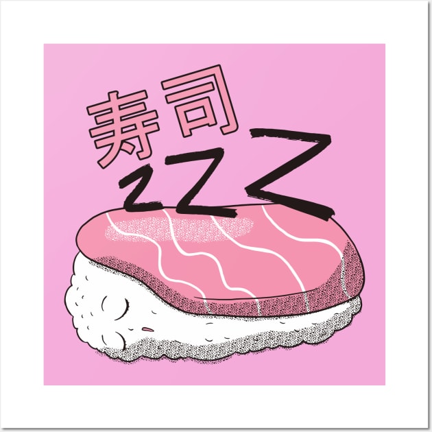 Lazy Sleeping Sushi Wall Art by Noveldesigns